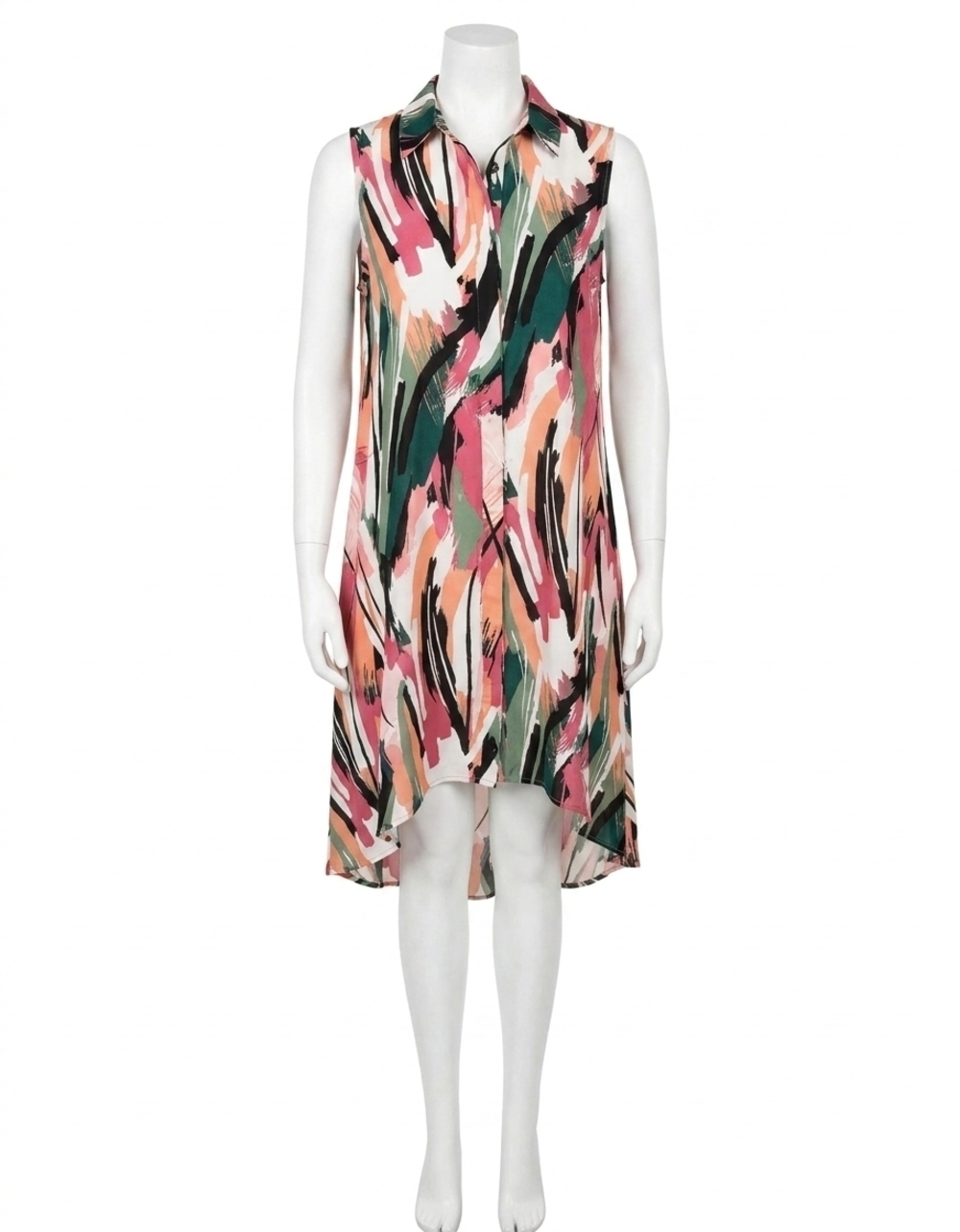 NEW APRICOT high-low shirt mini dress in green